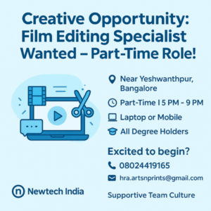 Video editors wanted Part time role near Yeshwanthpur